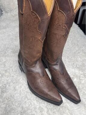 Overland Leather Boots 10 D Distressed Brown Men's
